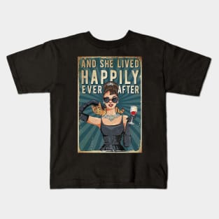 And She Lived Happily Ever After Cats Kids T-Shirt